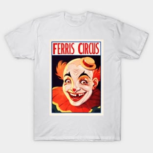 FERRIS CIRCUS CLOWNS Entertainment Performance c.1930 Vintage Art Poster T-Shirt